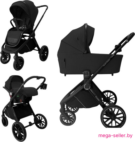 Универсальная коляска Bubago Gaudi Classic 3в1 BG 212-3 (черный)