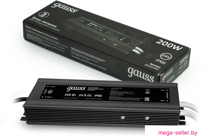 Блок питания Gauss 200W 24V IP66 202022400