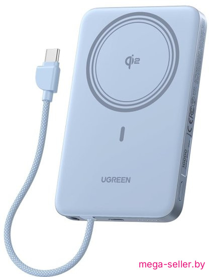 Внешний аккумулятор Ugreen Magflow Air Qi2 15W PB570 65839B 10000mAh (голубой)