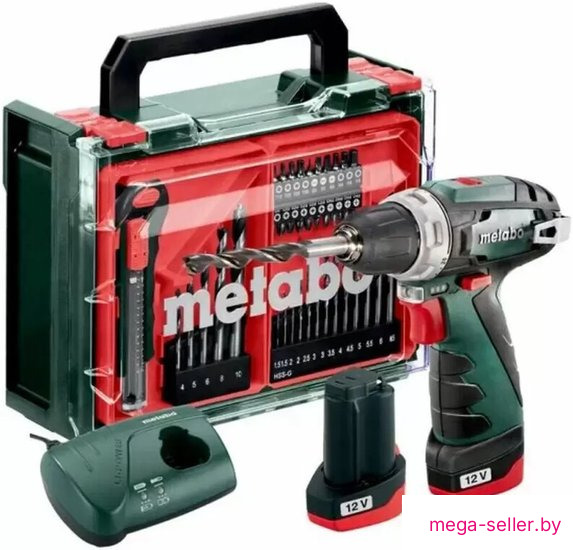 Дрель-шуруповерт Metabo PowerMaxx BS 12 Set 600080710 (с 2-мя АКБ, кейс)