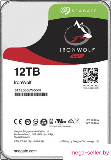 Жесткий диск Seagate IronWolf 12TB ST12000VN0008