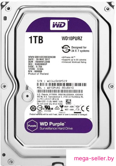 Жесткий диск WD Purple 1TB [WD10PURZ]