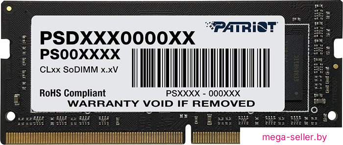 Оперативная память Patriot Signature Line 16GB DDR4 SODIMM PC4-25600 PSD416G32002S