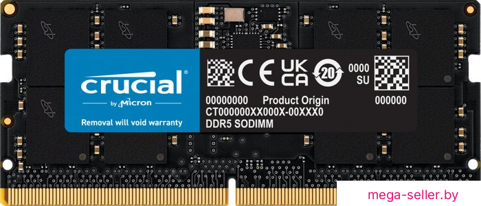 Оперативная память Crucial 32ГБ DDR5 SODIMM 4800 МГц CT32G48C40S5