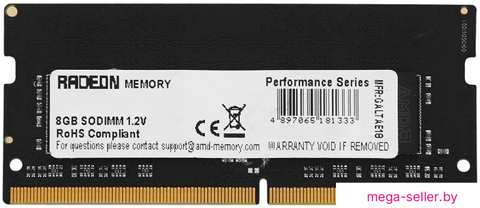 Оперативная память AMD Radeon R9 Gamer Series 8GB DDR4 SODIMM PC4-25600 R948G3206S2S-U